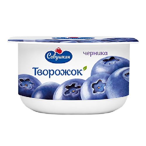 Паста САВУШКИН творожная десертная черника 3,5% без змж 120гр