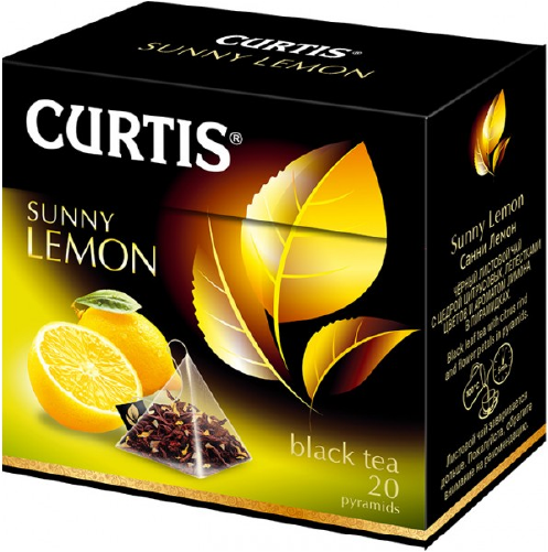 Чай чёрный КЕРТИС Санни Лемон цедра цитрусовых 20 пир*1,7 гр