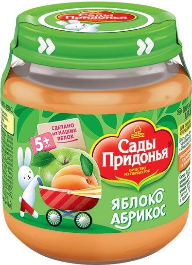 Пюре САДЫ ПРИДОНЬЯ яблоко-абрикос 120гр ст/б