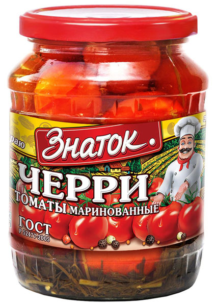 Томаты черри ЗНАТОК маринованные 680 гр ст/б