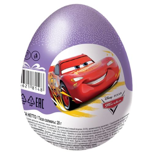 Яйцо шоколадное КОНФИТРЕЙД Шоки-токи Тачки/Тобот с игрушкой 20 гр