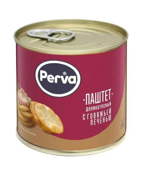 Паштет ПЕРВА деликатесный c говяжьей печенью 250 гр ж/б ключ