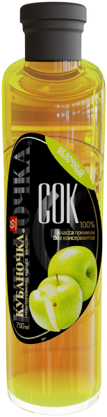 Сок КУБАНОЧКА яблочный 750 мл ст/б