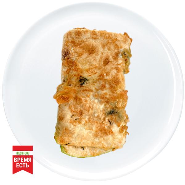 Минтай филе с овощами в лаваше