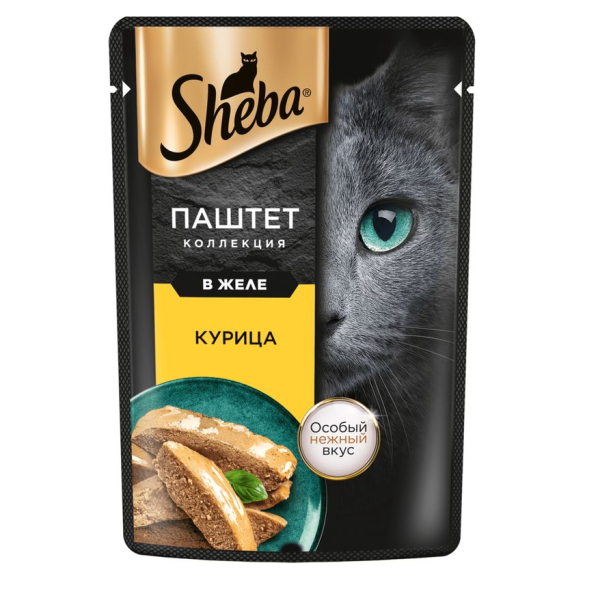 Корм ШЕБА Для кошек паштет с курицей 75гр