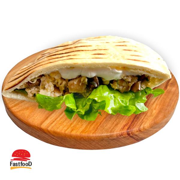 Пита с курицей и грибами 150 гр