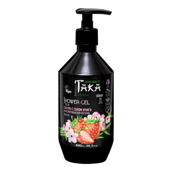 Гель для душа ТАКА Релакс Сакура с соком ичиго и маслом вишневой косточки 600мл
