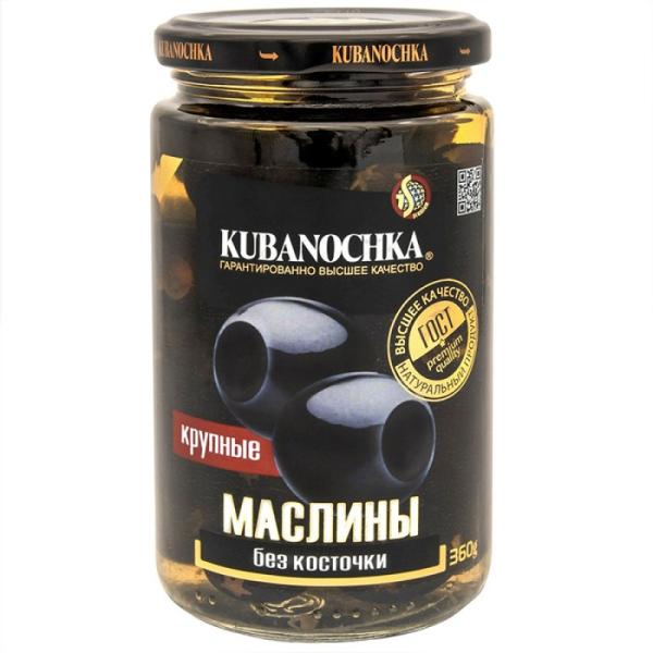 Маслины КУБАНОЧКА с/к 360 гр ст/б