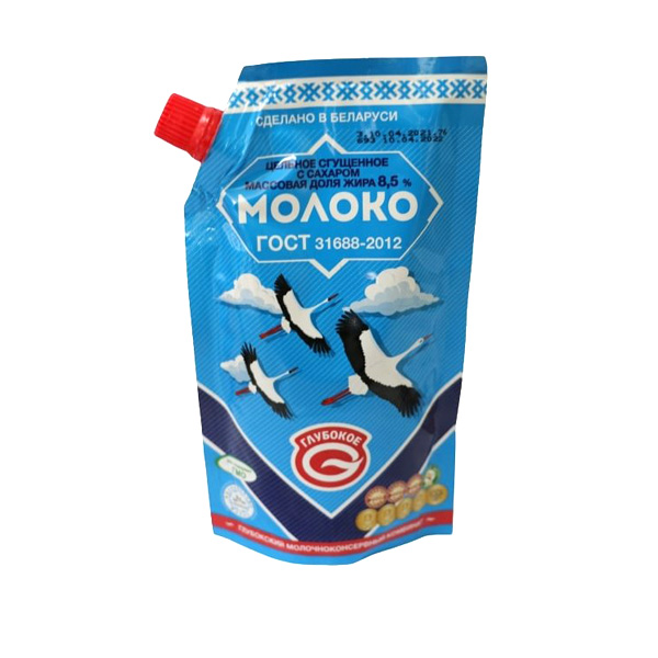 Молоко ГЛУБОКОЕ сгущенное с сахаром 8,5 % 280гр дой-пак (М)