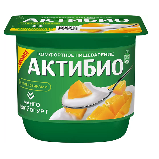 Биойогурт АКТИБИО с манго 3% без змж 130гр