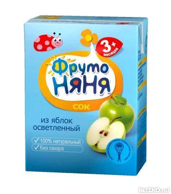 Сок ФРУТОНЯНЯ яблоко осветл. 200мл