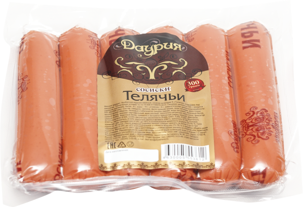 Сосиски ДАУРСКИЙ МК Телячьи 300гр в/у