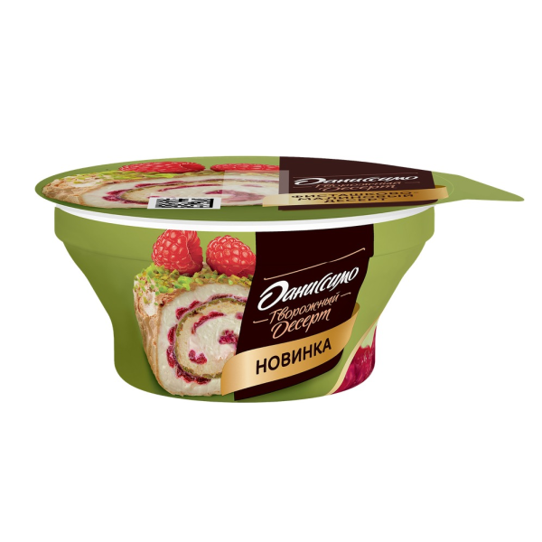 Десерт творожный ДАНИССИМО двухслойный Фисташково-малиновый 3,9% без змж 110гр