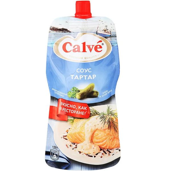Соус майонезный КАЛЬВЕ тар-тар 230 гр дой пак РСТ018
