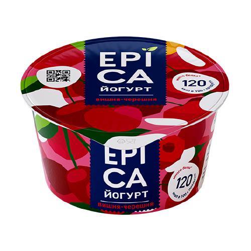 Йогурт ЭПИКА с вишней и черешней 4,8% без змж 130гр