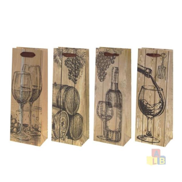 Пакет подарочный бутылочный КРАФТ, р-р 12 х 36 см.,арт.262, Авис