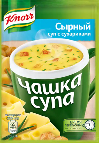 Суп КНОРР Чашка супа сырный с сухариками 15,6гр