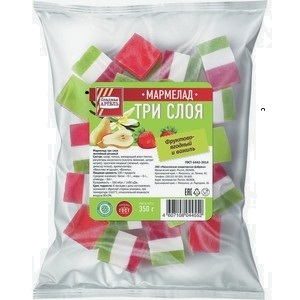 Мармелад желейный МИНУСИНСК Три слоя 350 гр м/у