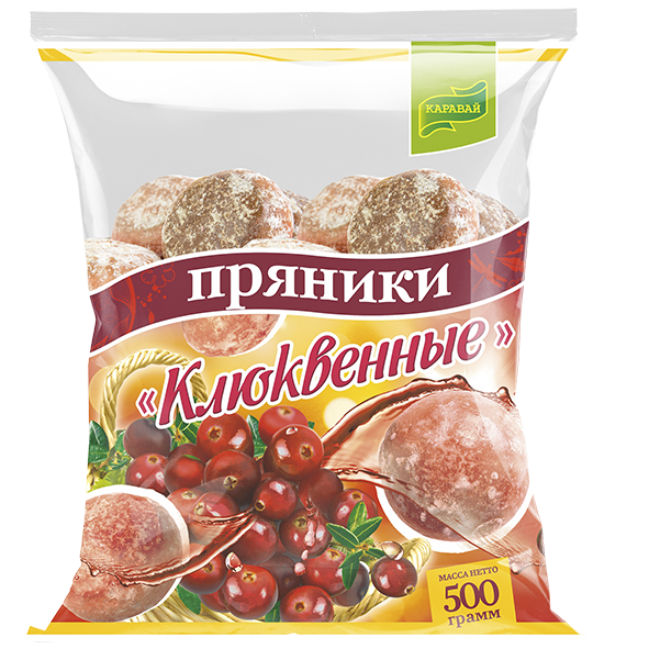 Пряники клюквенные КАРАВАЙ 500гр