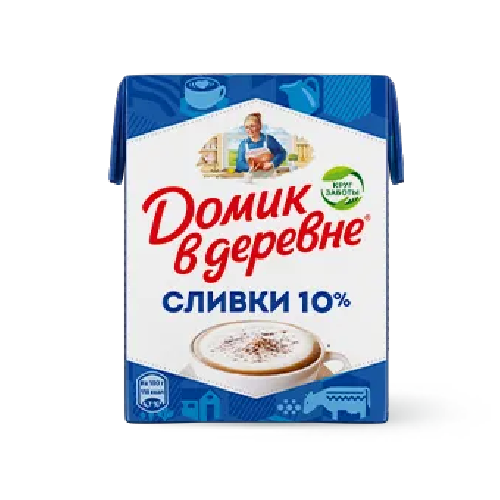 Сливки ДОМИК В ДЕРЕВНЕ 10% без змж 200мл