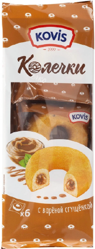 Изделия сдобные КОВИС Колечки c кремом вареная сгущенка  240 гр