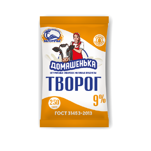 Творог БЕЛОРЕЧЬЕ Домашенька 9% без змж 250гр