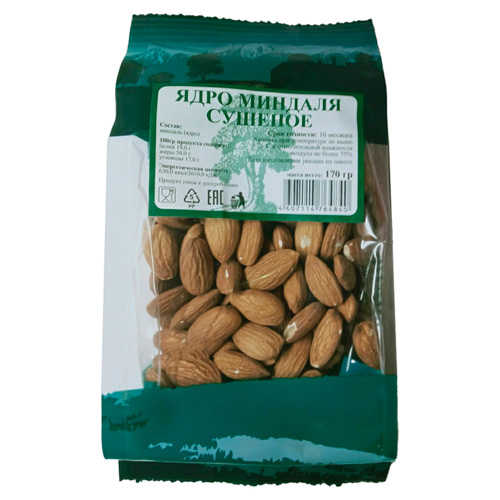 Миндаль ядро 170гр пак