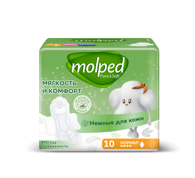 Прокладки гигиенические МОЛПЕД Пюр Софт Нормал 10шт