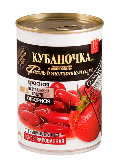 Фасоль КУБАНОЧКА красная в томатном соусе 400 гр ж/б