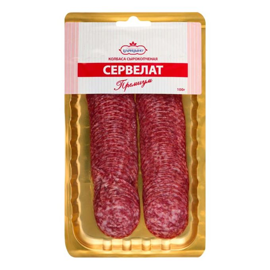 Сервелат ЦАРИЦЫНО Премиум с/к нарезка 100гр