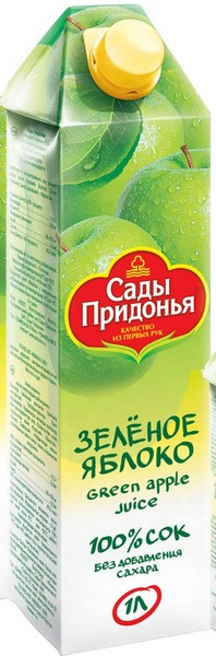 Сок САДЫ ПРИДОНЬЯ Яблочный из зеленых яблок 1л