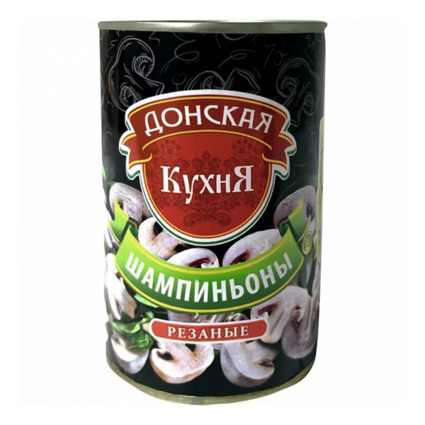 Шампиньоны ДОНСКАЯ КУХНЯ резаные 425 гр ж/б