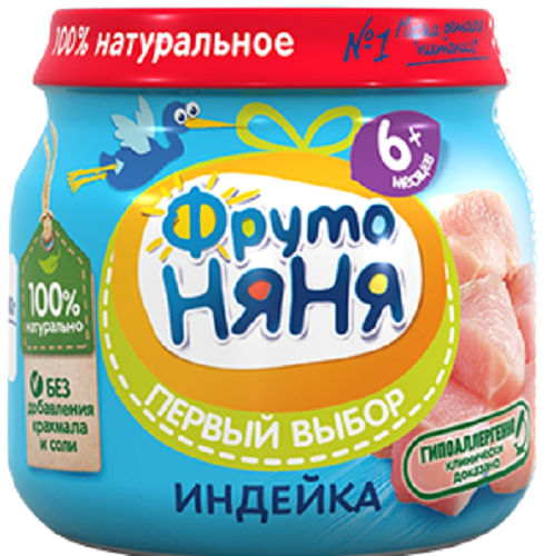 Пюре ФРУТОНЯНЯ индейка 80гр (М)