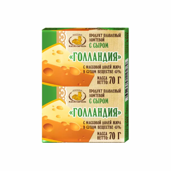 Продукт сырный плавленый Иркутская Масло сыр база Голландский 45% с змж 70гр
