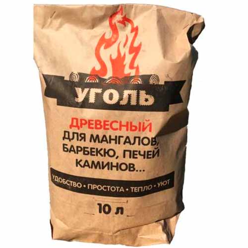 Уголь древесный 10 литров