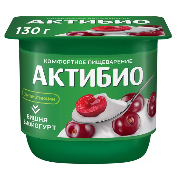 Биойогурт АКТИБИО с вишней 2,9% без змж 130гр