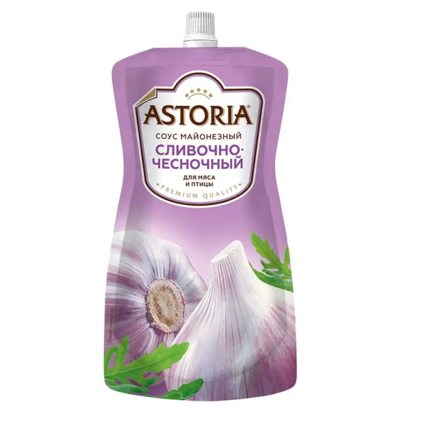 Соус майонезный АСТОРИЯ сливочно-чесночный 233гр д/п