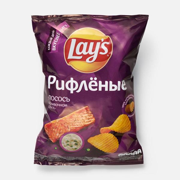 Чипсы ЛЕЙЗ рифленые лосось 140 гр