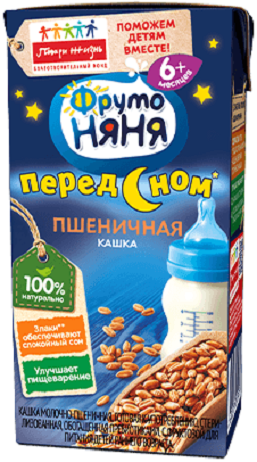 Каша жидкая ФРУТОНЯНЯ молочно-пшеничная с преб. 200гр