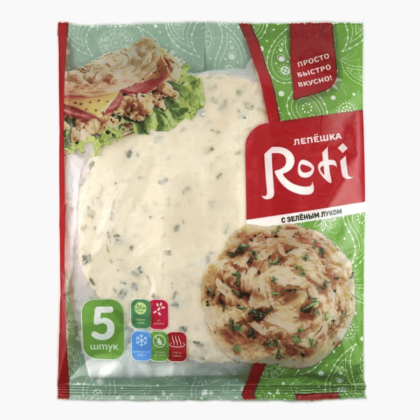 Лепешка РОТИс зеленым луком 450гр