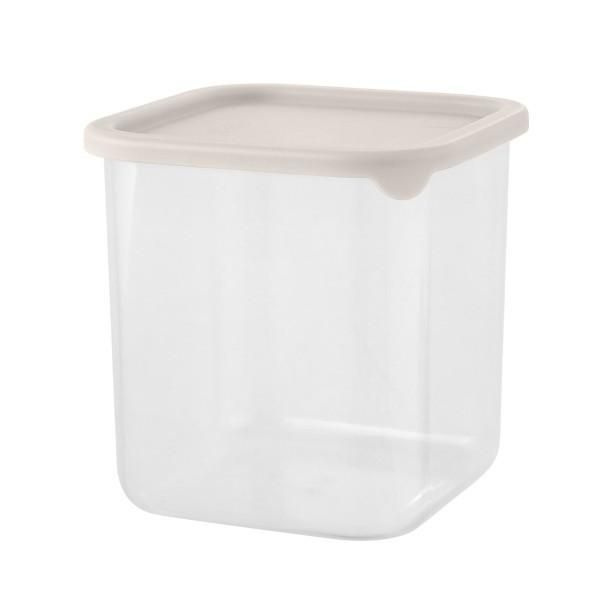 Банка для сыпучих продуктов ВАНИЛЛА квадратная 0,8 л., гибкая крышка, цв. трюфель, арт. SE168410025, Пластик Репаблик