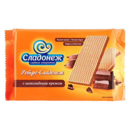 Вафли СЛАДОНЕЖ Ретро с шоколадным кремом 300гр