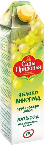 Сок САДЫ ПРИДОНЬЯ Яблоко Виноград 1л