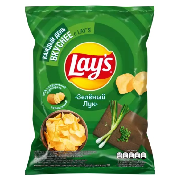 Чипсы ЛЕЙЗ молодой зеленый лук 70 гр