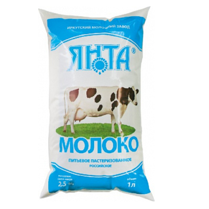 Молоко ЯНТА Российское 3,2% без змж 1л п/п