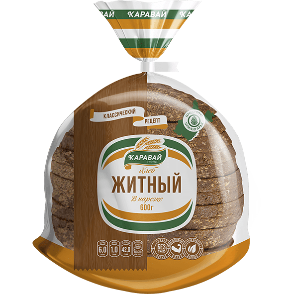 Хлеб КАРАВАЙ Житный нарез. 600гр