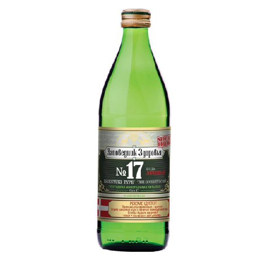 Вода ЗАПОВЕДНИК ЗДОРОВЬЯ № 17 минеральная газированная 0,45 л ст/б