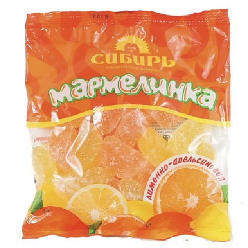 Мармелад Мармелинка КФ СИБИРЬ лимонно-апельсиновая 300гр