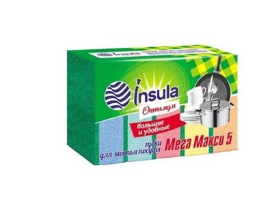 Губки для посуды ИНСУЛА МАКСИ 5 шт.