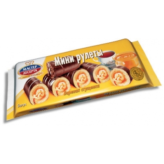 Мини-рулеты бисквитные МАСТЕР ДЕСЕРТА вареная сгущенка 175 гр
